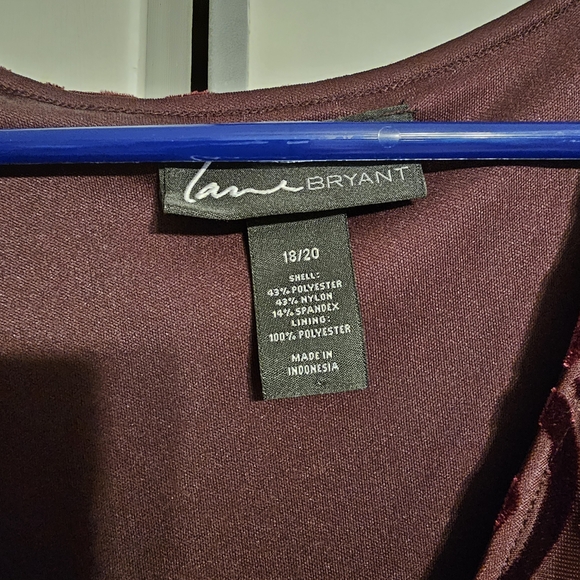 Lane Bryant Burgundy Velvet Midi Sleeveless Dress New Condition - Picture 2 of 7